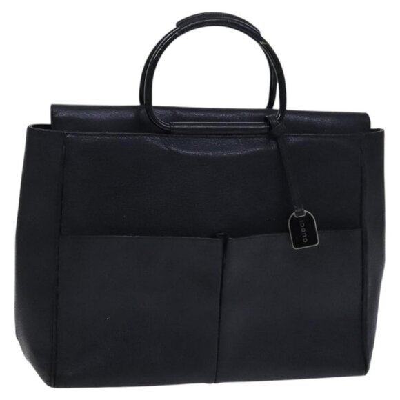 Gucci Handbags - GUCCI Hand Bag Leather Black Silver 002 2865 1313 Auth ep8516